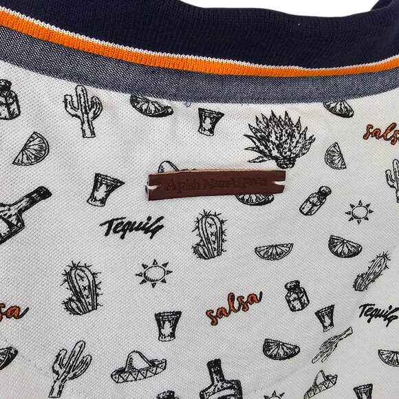 A Fish Named Fred Mens Short Sleeve polo Henley, Vacation, Resort, Salsa, XL - Picture 4 of 9